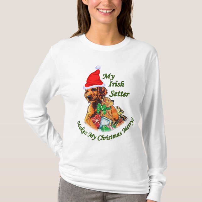 Irish Setter Christmas Geschenke T-Shirt (Vorderseite)