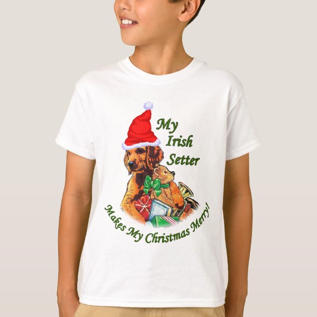 Irish Setter Christmas Geschenke T-Shirt (Vorderseite)
