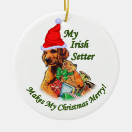 Irish Setter Christmas Keramik Ornament