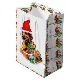 Irish Setter Christmas Mittlere Geschenktüte