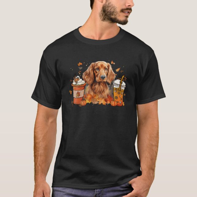 Irish Setter Coffee Warm Cosy Herbst Herbst Vibes T-Shirt (Vorderseite)