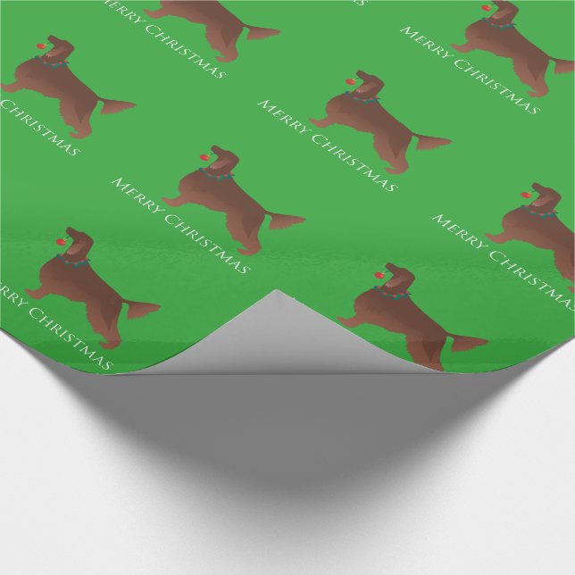 Irish Setter Dog Frohe Weihnachtsgestaltung Geschenkpapier (Ecke)