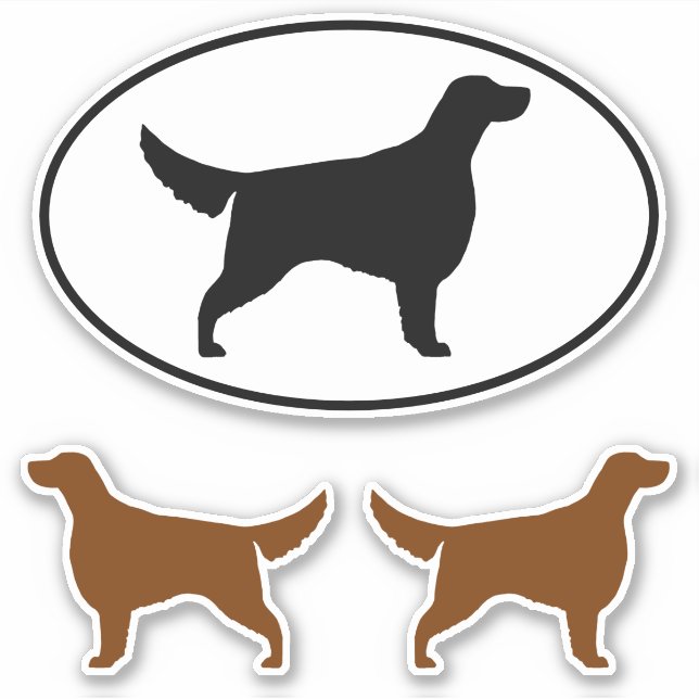 Irish Setter Dog Silhouetten Vinyl Sticker Set (Vorderseite)