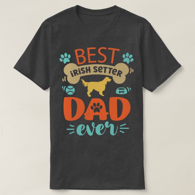 Irish Setter Dog Vater T-Shirt (Design vorne)