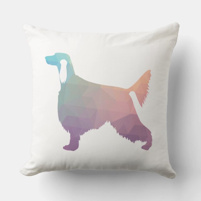Irish Setter Geometric Pattern Black Silhouette Kissen (Vorderseite)
