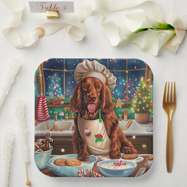 Irish Setter Holiday Baking: Festliche Weihnachten Pappteller (Hochzeit)