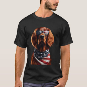 Irish Setter Hund 4. Juli Amerikanische Unabhängig T-Shirt