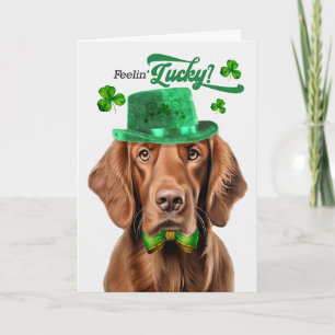 Irish Setter Hund Glücklicher St. Patricks Tag Feiertagskarte