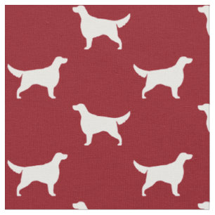 Irish Setter Hund Silhouetten Muster rot und weiß Stoff