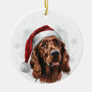Irish Setter Hund Weihnachten Personalisiert Keramik Ornament