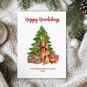 Irish Setter-Hundefamilien-Weihnachten Feiertagskarte