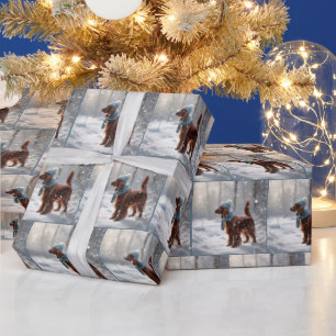 Irish Setter in Winterwald Geschenkpapier