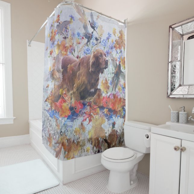 Irish Setter Jagd Duschvorhang (Beispiel)