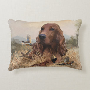 Irish Setter Jagd Fasant, Art Dekokissen