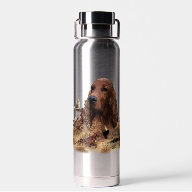 Irish Setter Jagd Fasant, Art Trinkflasche (Rückseite)