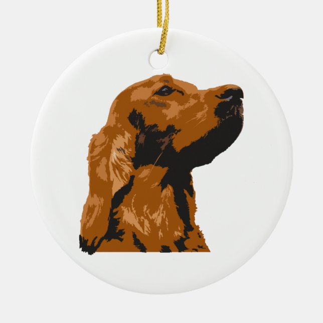 Irish Setter Keramik Ornament (Vorne)