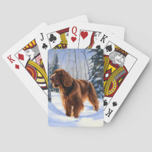 Irish Setter Let It Snow Weihnachten Spielkarten