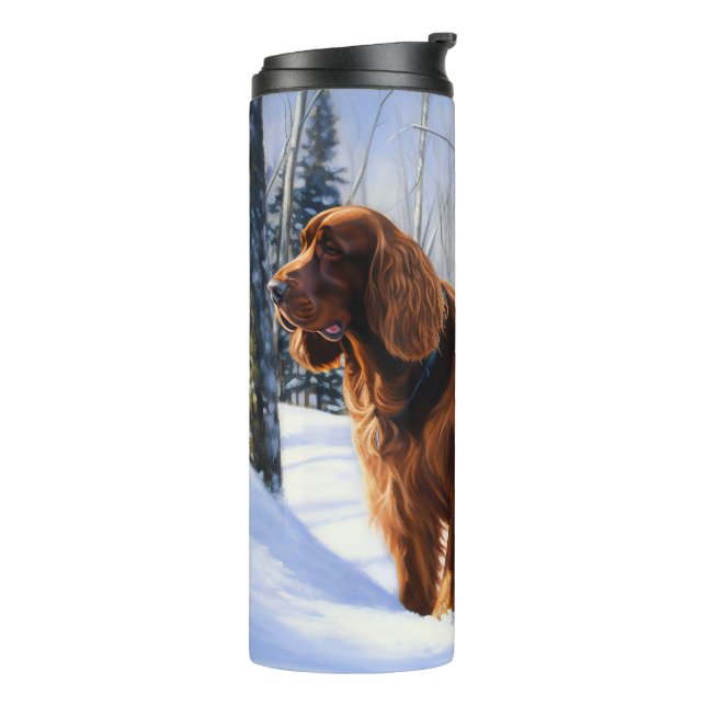 Irish Setter Let It Snow Weihnachten Thermosbecher (Nach links gedreht)
