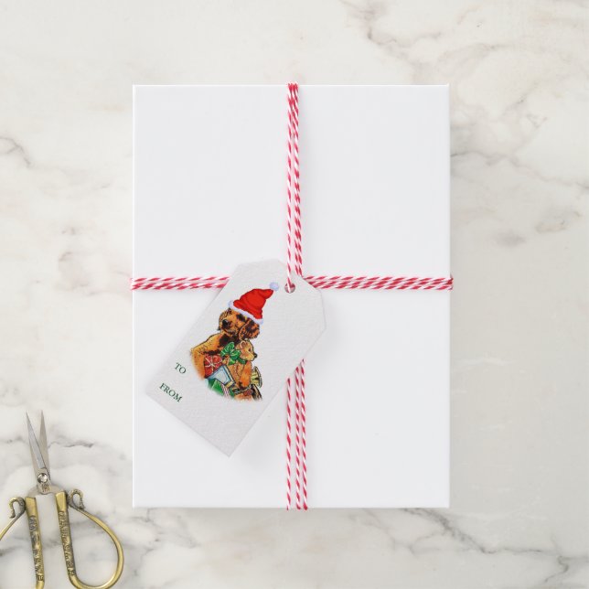 Irish Setter Lovers Weihnachten Geschenkanhänger (Mit Garn)