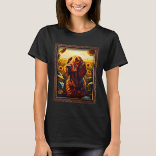 Irish Setter Malerei Sonnenblumen Blume Mama Fraue T-Shirt