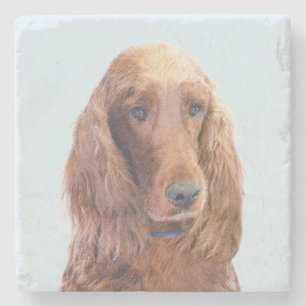 Irish Setter Malerei - Süße originelle Hundekunst Steinuntersetzer