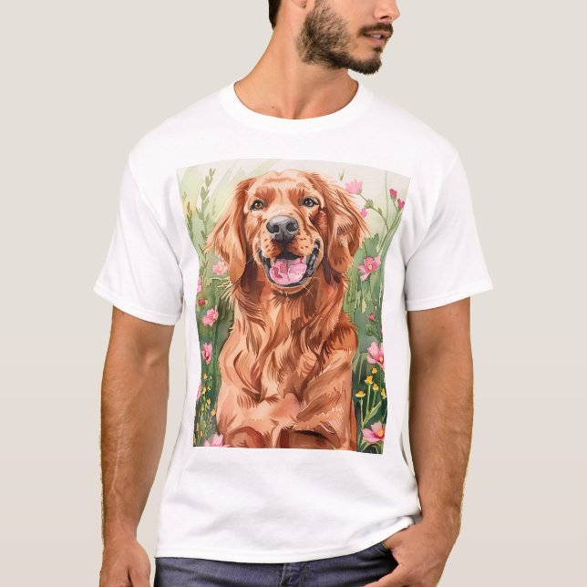 Irish Setter Men's T - Shirt - Watercolor Red Sett (Vorderseite)