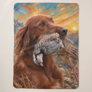 Irish Setter mit Chukar Rebhuhn ,Art Sherpadecke