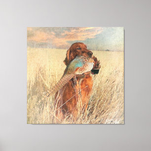 Irish Setter mit Fasan Leinwanddruck