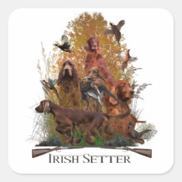 Irish Setter mit Fasan Quadratischer Aufkleber
