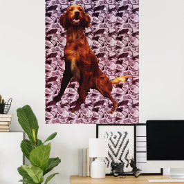 Irish Setter mit Lavendel Blume Pattern Poster