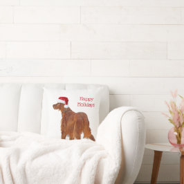 Irish Setter mit Santa Claus Hat Kissen