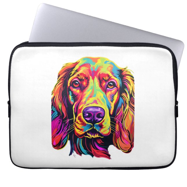 Irish Setter Neon Design Laptopschutzhülle (Vorderseite)