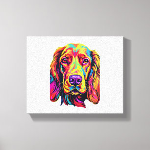 Irish Setter Neon Design Leinwanddruck
