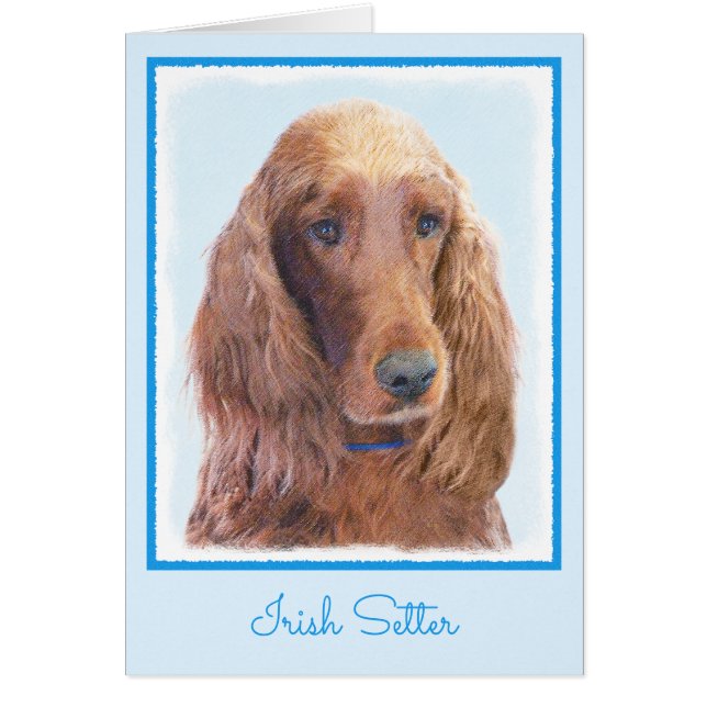 Irish Setter Painting - Niedliche Original Dog Art (Vorne)