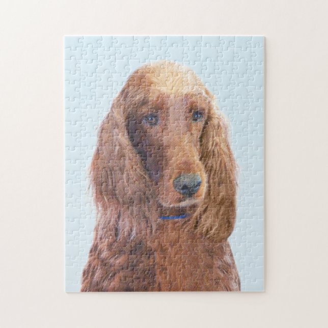 Irish Setter Painting - Niedliche Original Dog Art (Vertikal)