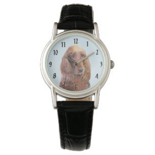 Irish Setter Painting - Niedliche Original Dog Art Armbanduhr