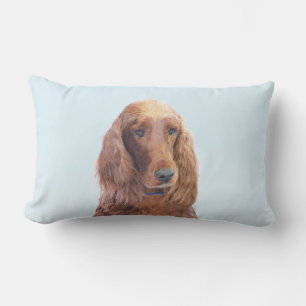 Irish Setter Painting - Niedliche Original Dog Art Lendenkissen