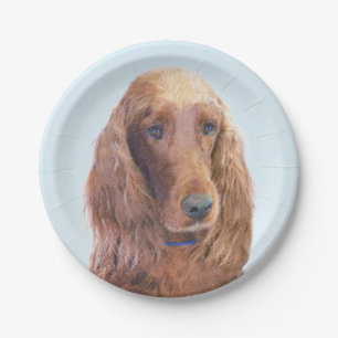 Irish Setter Painting - Niedliche Original Dog Art Pappteller