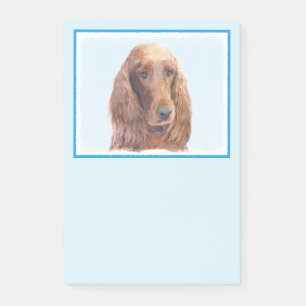Irish Setter Painting - Niedliche Original Dog Art Post-it Klebezettel