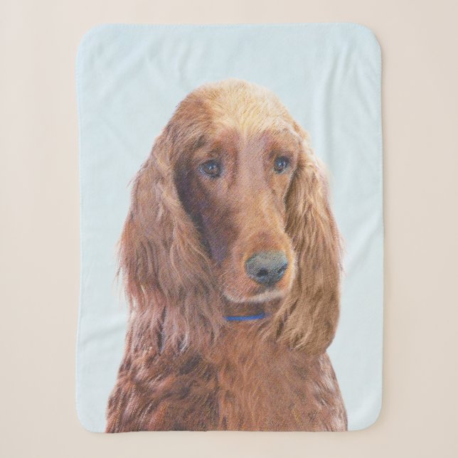 Irish Setter Painting - Niedliche Original Dog Art Sherpadecke (Vorderseite)