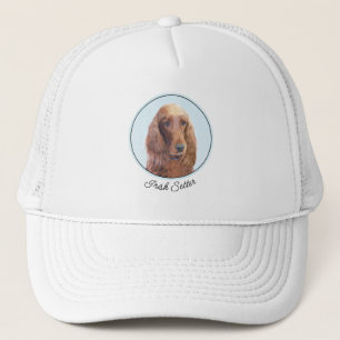 Irish Setter Painting - Niedliche Original Dog Art Truckerkappe