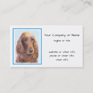 Irish Setter Painting - Niedliche Original Dog Art Visitenkarte