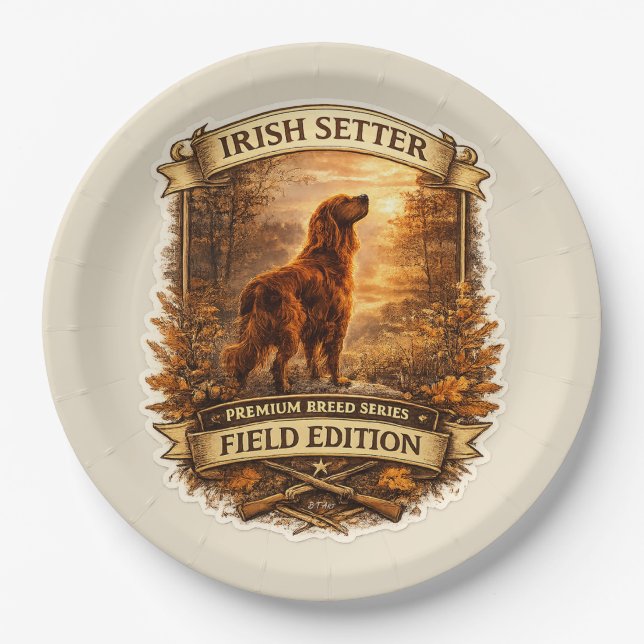 Irish Setter Pappteller (Vorderseite)