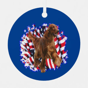 Irish Setter Patriot Ornament Aus Metall