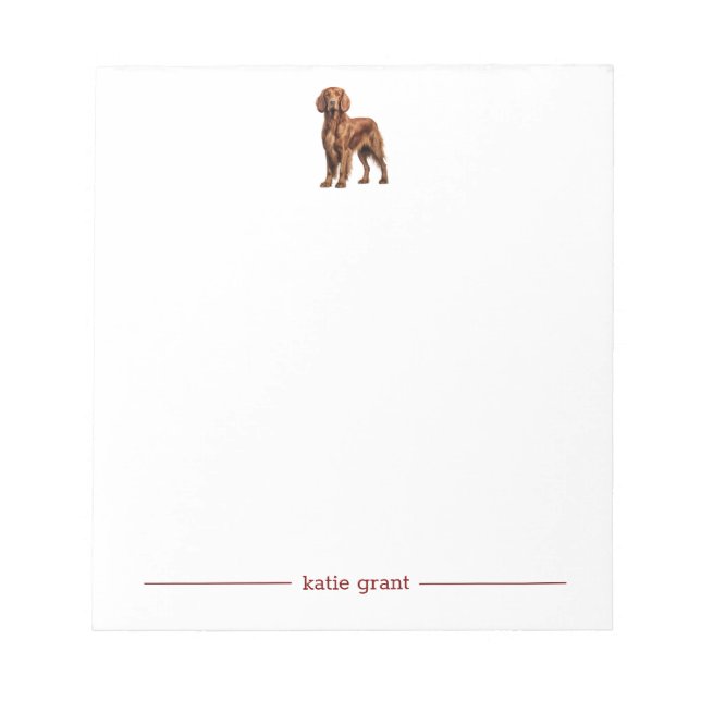 Irish Setter Personalisierte Notepad Notizblock (Vorderseite)