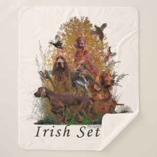 Irish Setter Poster Fleece Blanket Sherpadecke