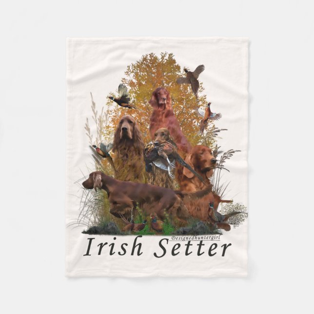 Irish Setter Poster Fleecedecke (Vorderseite)
