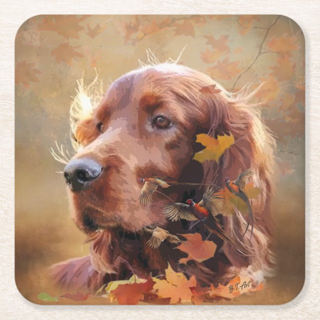 Irish Setter Rechteckiger Pappuntersetzer (Vorderseite)
