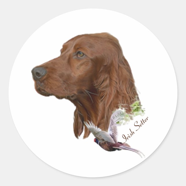 Irish Setter Runder Aufkleber (Vorderseite)