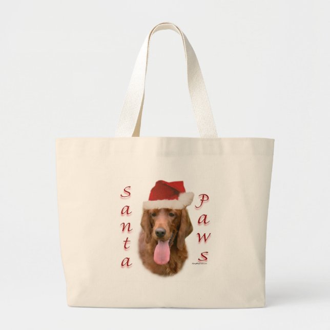 Irish Setter Santa Paws Jumbo Stoffbeutel (Vorne)